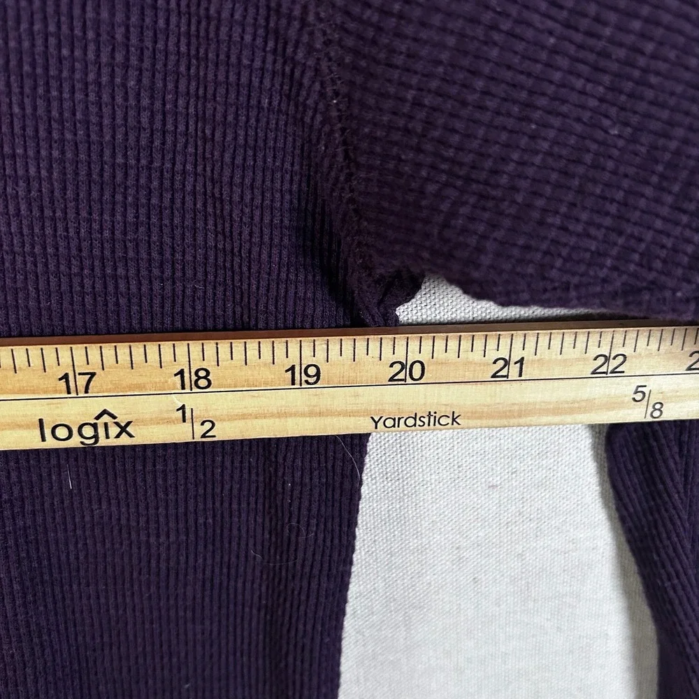 Vintage J.Crew Mens Purple Waffle Knit Thermal‎ Mock Neck Shirt Size M USA